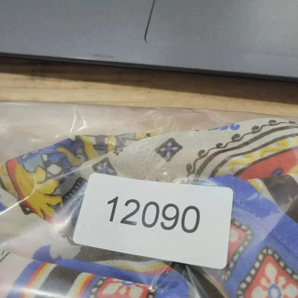 Charter Club Womens 2X Boho Medallion Print Peasant Chiffon Blouse     5PT - Picture 6 of 6